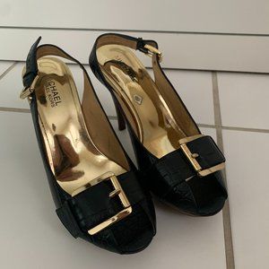 MICHAEL Michael Kors Open Toe Buckle Heels